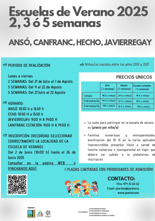 Imagen Ansó contará durante el período estival con la Escuela de Verano