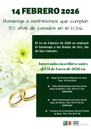 Imagen La Comarca organiza un homenaje a los matrimonios que cumplen sus Bodas...