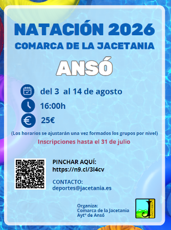Imagen Curso de natación en agosto en Ansó.